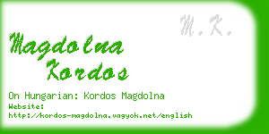 magdolna kordos business card